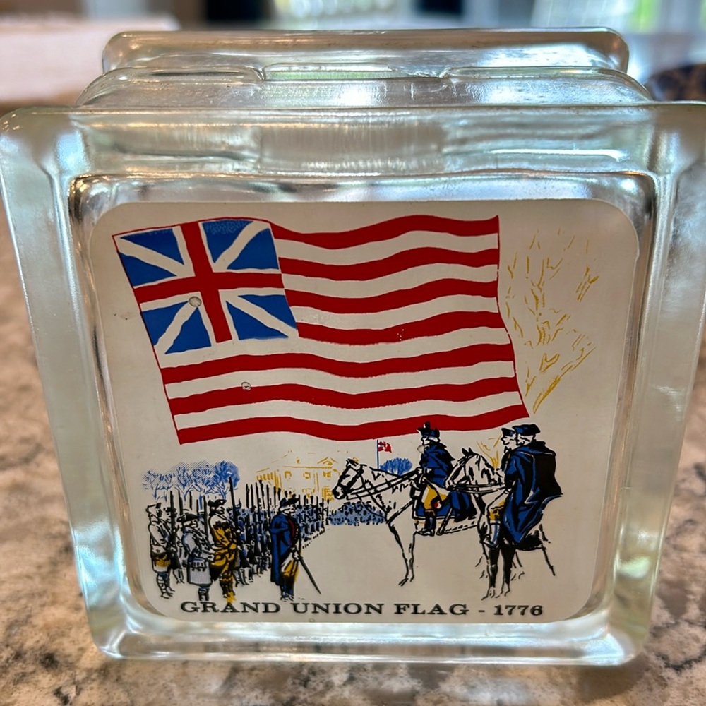 Vintage Glass Block coin bank 1976